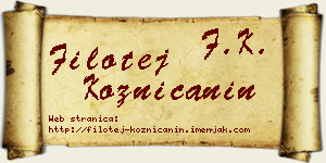 Filotej Kozničanin vizit kartica